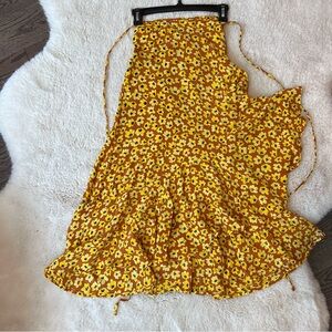 Faithful the Brand Floral Midi Wrap skirt